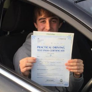 bradley lewis pass driving school student